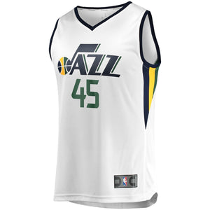 45 - Association FastBreak Replica Jersey - MensApparelJerseys - Utah Jazz - Mitchell Donovan - Primary - White