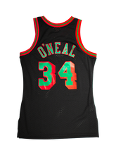 Load image into Gallery viewer, 34 - Los Angeles Lakers Shaquille Oneal Christmas Swingman Jersey - Black