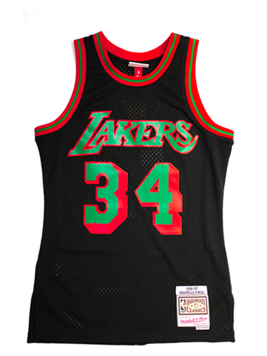 34 - Los Angeles Lakers Shaquille Oneal Christmas Swingman Jersey - Black