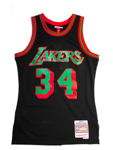34 - Los Angeles Lakers Shaquille Oneal Christmas Swingman Jersey - Black