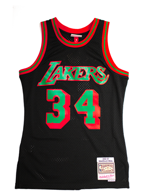 34 - Los Angeles Lakers Shaquille Oneal Christmas Swingman Jersey - Black