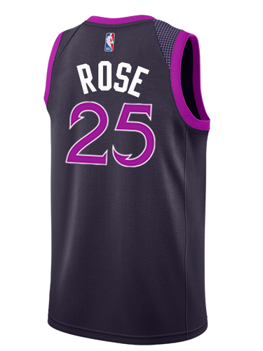 25 - Minnesota Timberwolves City Edition Derrick Rose Swingman Jersey - Black