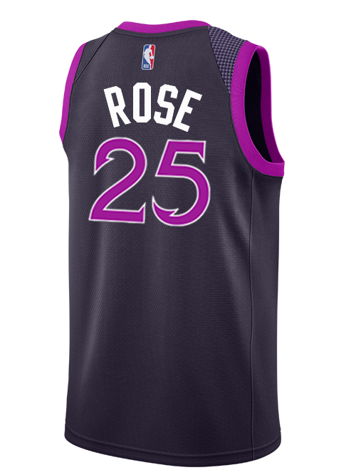 25 - Minnesota Timberwolves City Edition Derrick Rose Swingman Jersey - Black