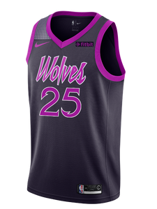 25 - Minnesota Timberwolves City Edition Derrick Rose Swingman Jersey - Black