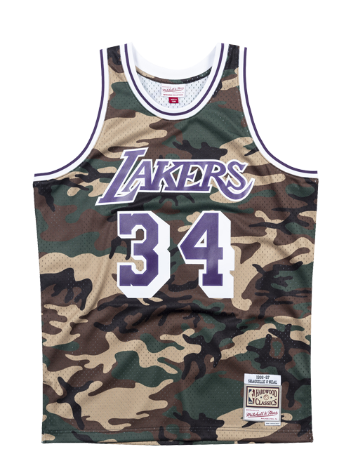 34 - Los Angeles Lakers Shaquille O'Neal Woodland Camo Swingman Jersey - Navy
