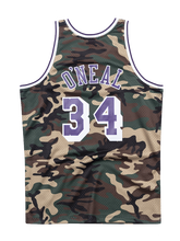 Load image into Gallery viewer, 34 - Los Angeles Lakers Shaquille O&#39;Neal Woodland Camo Swingman Jersey - Navy