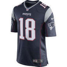 Load image into Gallery viewer, Nike Matthew Slater #18 Game Jersey-Navy