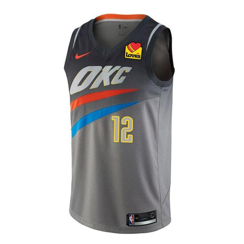 12 - Oklahoma City Thunder Nike Youth Adams City Edition Swingman Jersey - Black