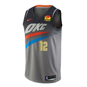 12 - Oklahoma City Thunder Nike Youth Adams City Edition Swingman Jersey - Black