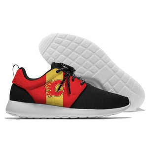 Men Calgary Flames Roshe Style Lightweight Running Shoes - Black And Red 2