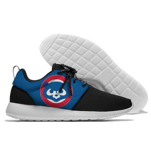 Men Chicago Cubs Roshe Style Lightweight Running Shoes - Black And Blue