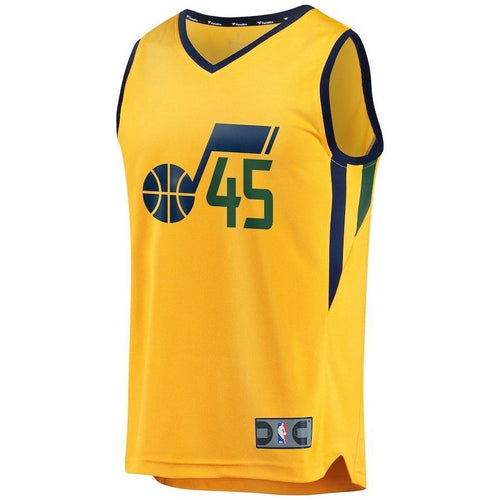 45 - FastBreak Statement Replica Jersey - MensApparelJerseys - Utah Jazz - Mitchell Donovan - Gold