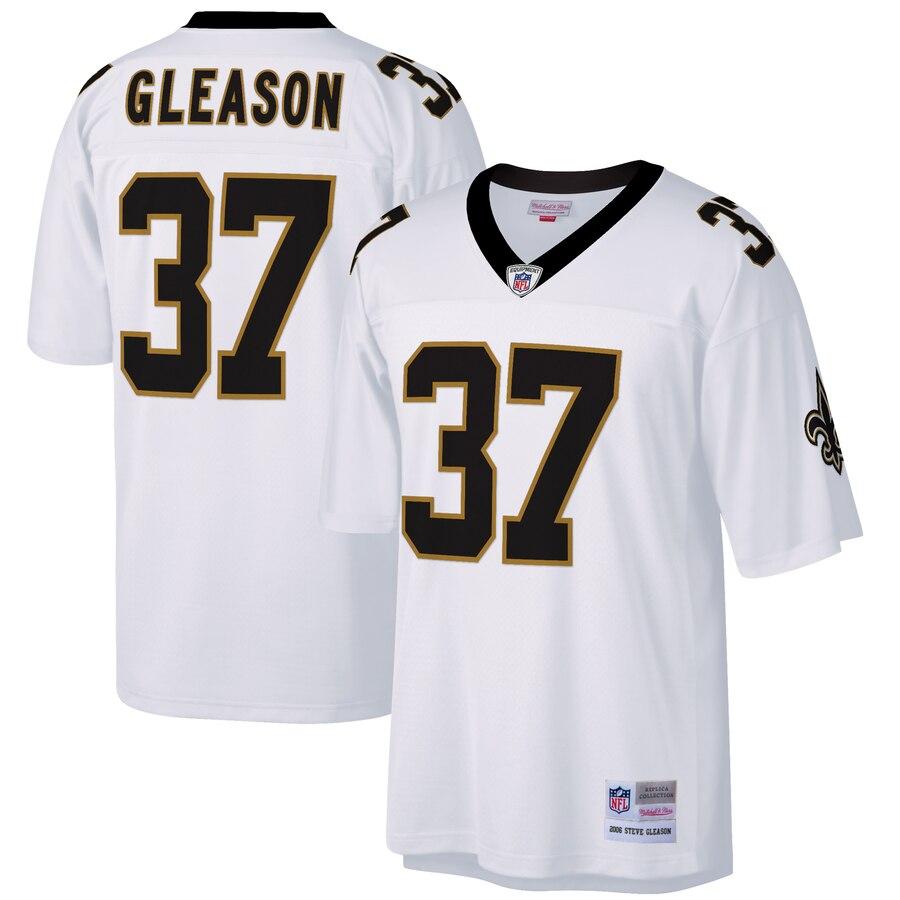 Men' Mitchell & Ness Steve Gleason White New Orleans Saints Replica Retired Player Jersey