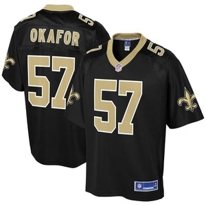 Men' NFL Pro Line Alex Okafor Black New Orleans Saints Player Jersey