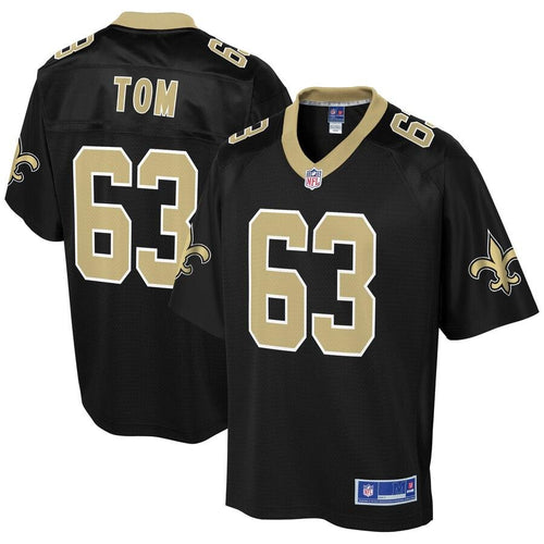 Men' NFL Pro Line Cameron Tom Black New Orleans Saints Team Color Player Jersey