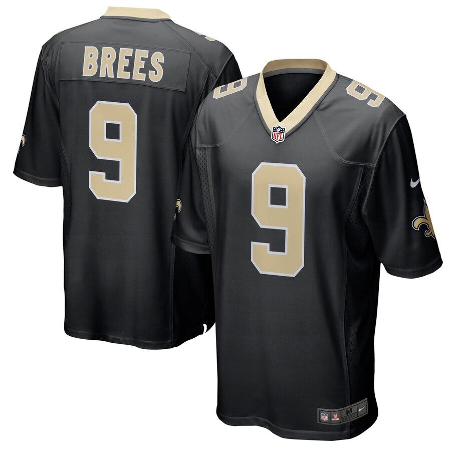 Men' Nike Drew Brees Black New Orleans Saints Team Color Game Jersey