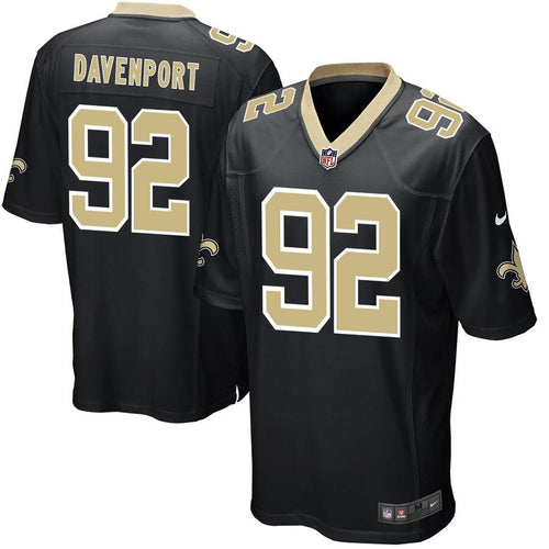 Men' Nike Marcus Davenport Black New Orleans Saints Game Jersey