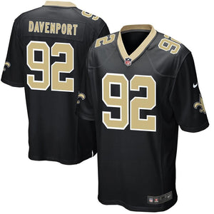 Men' Nike Marcus Davenport Black New Orleans Saints Game Jersey