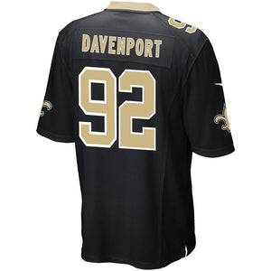 Men' Nike Marcus Davenport Black New Orleans Saints Game Jersey