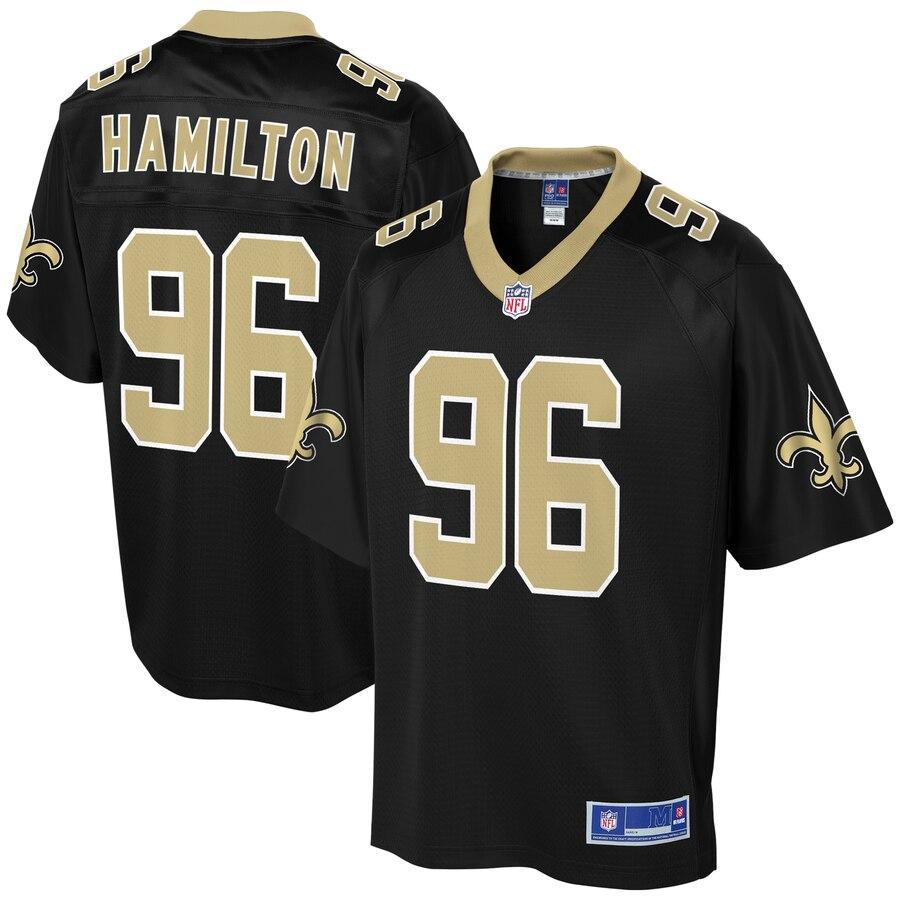 Men' NFL Pro Line Woodrow Hamilton Black New Orleans Saints Player Jersey