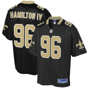 Men' NFL Pro Line Woodrow Hamilton Black New Orleans Saints Big & Tall Player Jersey