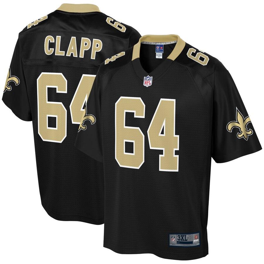 Men' NFL Pro Line Will Clapp Black New Orleans Saints Big & Tall Player Jersey