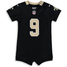 Load image into Gallery viewer, Infant Nike Drew Brees Black New Orleans Saints Romper Jersey