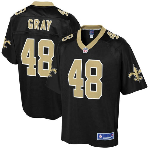 Men' NFL Pro Line JT Gray Black New Orleans Saints Player Jersey