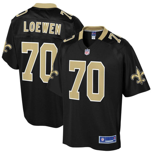 Men' NFL Pro Line Mitchell Loewen Black New Orleans Saints Big & Tall Player Jersey