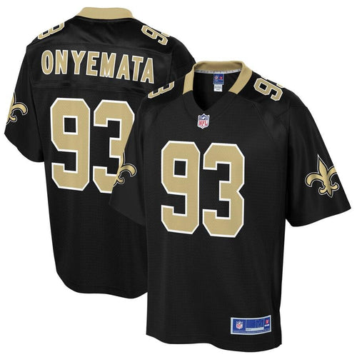 Men' NFL Pro Line David Onyemata Black New Orleans Saints Big & Tall Player Jersey