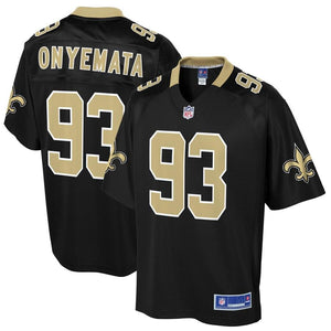 Men' NFL Pro Line David Onyemata Black New Orleans Saints Big & Tall Player Jersey