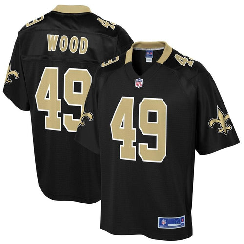 Men' NFL Pro Line Zach Wood Black New Orleans Saints Big & Tall Player Jersey