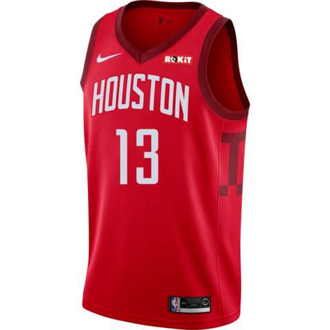 13 - James Harden Men's Houston Rockets Earned Edition Swingman Jersey - Red