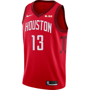 13 - James Harden Men's Houston Rockets Earned Edition Swingman Jersey - Red