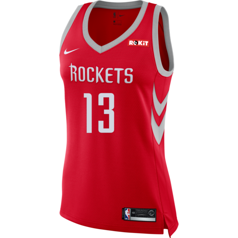 13- Women's James Harden Houston Rockets Icon Edition Swingman Jersey - Red