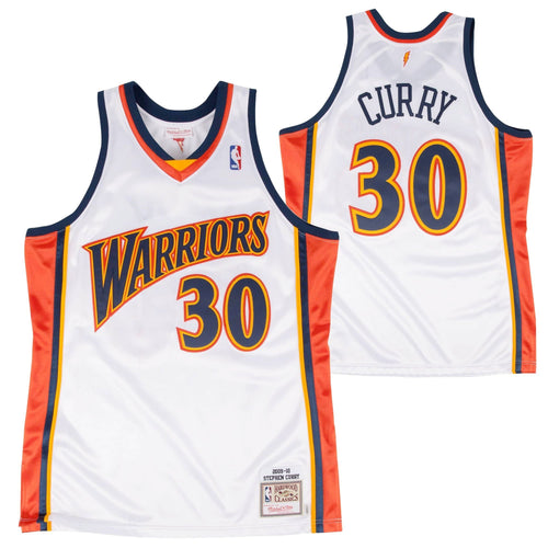 30 - Golden State Warriors Mitchell & Ness 2009-10 Hardwood Classics Stephen Curry #30 Rookie Authentic Home Jersey - White