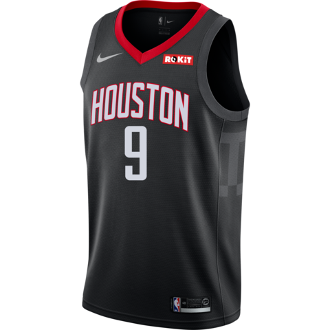 9 - Zhou Qi Houston Rockets Statement Edition Swingman Jersey - Black