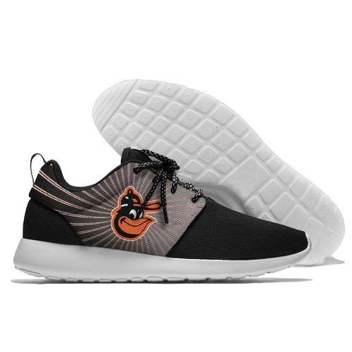 Men Baltimore Orioles Roshe Style Lightweight Running Shoes - Black And Gray