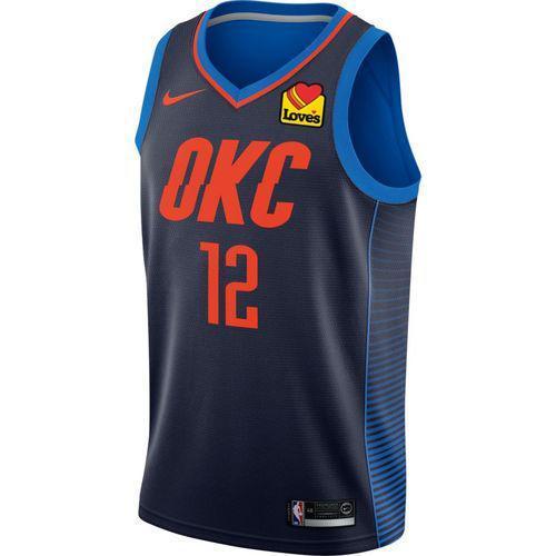 12 - Oklahoma City Thunder Nike Youth Adams Statement Swingman Jersey - Navy
