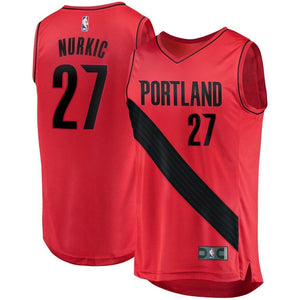 27 - Jusuf Nurkic Black Portland Trail Blazers Fast Break Team Color Player Jersey - Statement Edition - Red