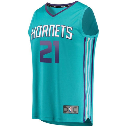 21 - Men's Fanatics Branded Isaiah Wilkins Teal Charlotte Hornets Fast Break Replica Jersey – Icon Edition  - Aqua