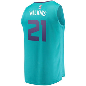 21 - Men's Fanatics Branded Isaiah Wilkins Teal Charlotte Hornets Fast Break Replica Jersey – Icon Edition  - Aqua