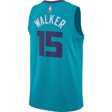 Load image into Gallery viewer, 15 - Men&#39;s Jordan Brand Kemba Walker Teal Charlotte Hornets Swingman Sponsor Patch Jersey – Icon Edition - Aqua