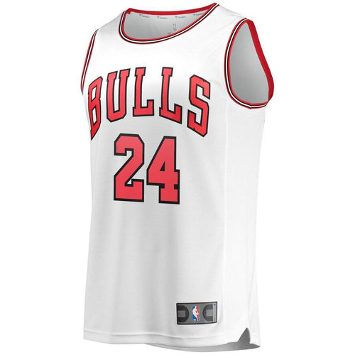 24 - Men's Fanatics Branded Lauri Markkanen White Chicago Bulls Fast Break Replica Jersey - Association Edition - White