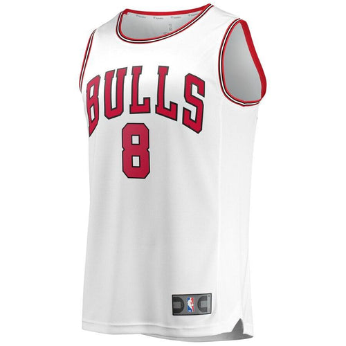 8 - Men's Fanatics Branded Zach LaVine White Chicago Bulls Fast Break Replica Jersey – Association Edition - White