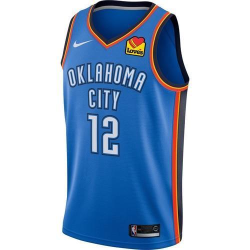 12 - Oklahoma City Thunder Nike Youth Adams Icon Swingman Jersey - Blue