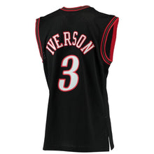 Load image into Gallery viewer, 3 - Men&#39;s Mitchell &amp; Ness Allen Iverson Black Philadelphia 76ers 2000-01 Hardwood Classics Swingman Jersey - Black