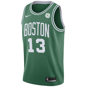 13  - Men's Nike Marcus Morris Green Boston Celtics Swingman Sponsor Patch Jersey - Icon Edition - Green