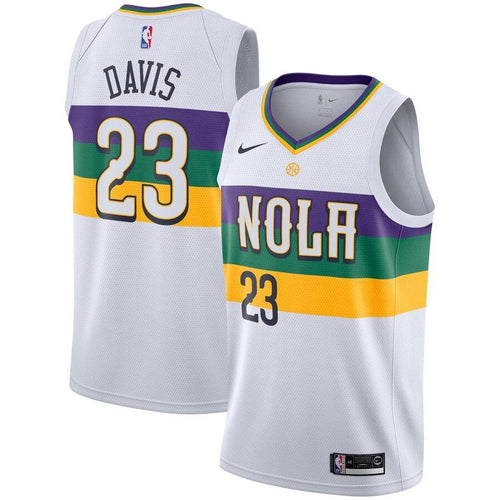 23 - Men's Nike Anthony Davis Navy New Orleans Pelicans City Edition Swingman Jersey - White