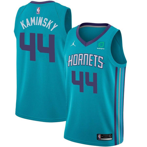 44 - Men's Jordan Brand Frank Kaminsky Teal Charlotte Hornets Swingman Sponsor Patch Jersey – Icon Edition - Aqua